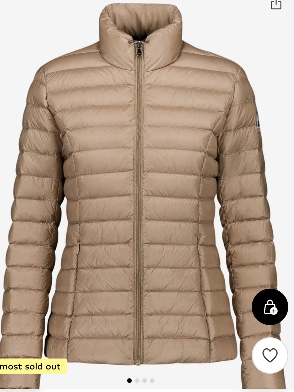 JOTT  beige Down Puffer Jacket Cha- Small- just over the top